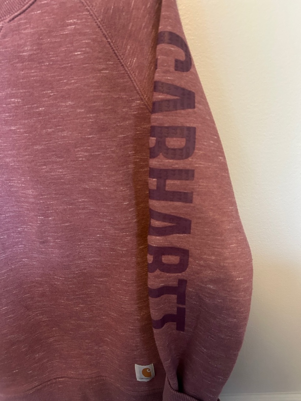 Carhartt Heathered Maroon Raglan Sleeve Logo Sweatshirt - Picture 3 of 6